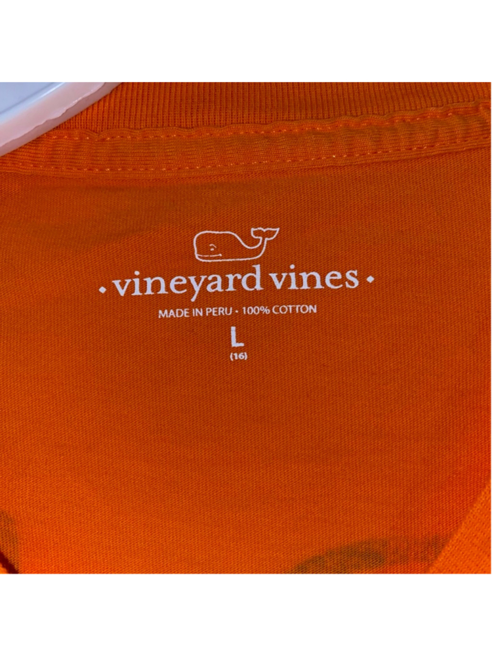 Boys Vineyard Vines Long Sleeve Pocket Tee 100% Cotton L Orange Blue - Picture 4 of 4